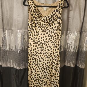 Elegant Leopard Print Midi Dress